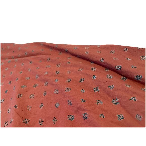 Williams Sonoma Vintage Provence Round 100 Tablecloth Rust Brick Red Green - Picture 5 of 8
